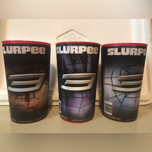 Spider-Man 7-11 Slurpee 22 Oz Cups Set of 3-D Spiderman Venom Sandman - Picture 2 of 6
